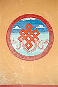 Ladakh - Likir gompa, mural paintings: the 'Eight Auspicious Symbols'